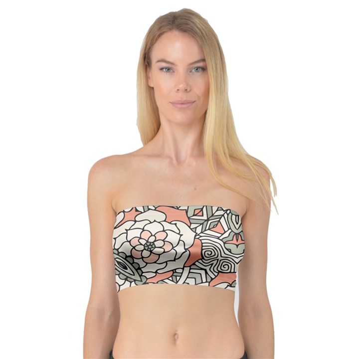 Petals, Vintage Pink, Bold Flower Design Bandeau Top