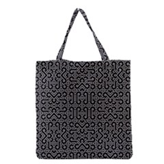 Black And White Ethnic Sharp Geometric  Grocery Tote Bag by dflcprints