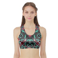 Petals, Dark & Pink, Bold Flower Design Women s Sports Bra With Border by Zandiepants