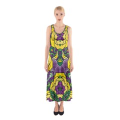 Petals, Mardi Gras, Bold Floral Design Sleeveless Maxi Dress by Zandiepants