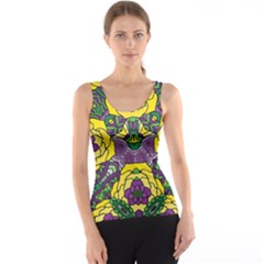 Petals, Mardi Gras, Bold Floral Design Tank Top by Zandiepants