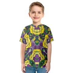 Petals, Mardi Gras, Bold Floral Design Kid s Sport Mesh Tee