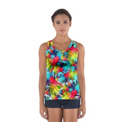 Watercolor Tropical Leaves Pattern Tops