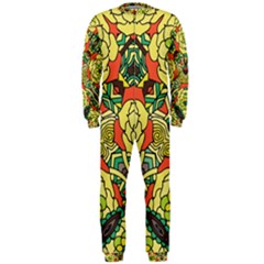 Petals   Retro Yellow   Bold Flower Design Onepiece Jumpsuit (men) 