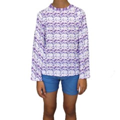 Floral Stripes Pattern Kid s Long Sleeve Swimwear