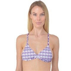 Floral Stripes Pattern Reversible Tri Bikini Top