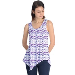 Floral Stripes Pattern Sleeveless Tunic