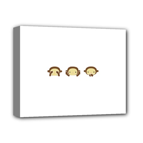 Three Wise Monkeys Deluxe Canvas 14  X 11  by Shopimaginarystory