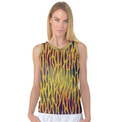 Colored Tiger Texture Background Women s Basketball Tank Top by TastefulDesigns