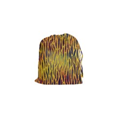 Colored Tiger Texture Background Drawstring Pouches (xs) 