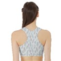 Whimsical Feather Pattern, Dusk Blue Women s Sports Bra with Border View2