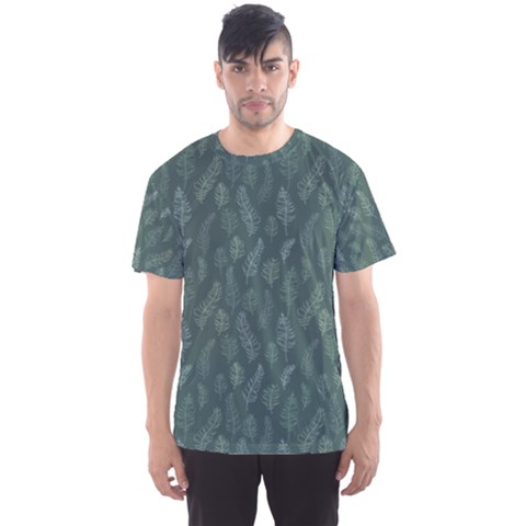 Whimsical Feather Pattern, Forest Green Men s Sport Mesh Tee by Zandiepants