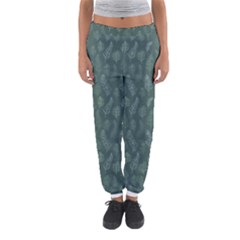 Whimsical Feather Pattern, Forest Green Women s Jogger Sweatpants by Zandiepants