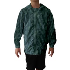 Whimsical Feather Pattern, Forest Green Hooded Wind Breaker (kids) by Zandiepants