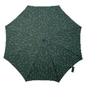 Whimsical Feather Pattern, Forest Green Hook Handle Umbrella (Large) View1