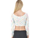 Whimsical Feather Pattern,fresh Colors, Long Sleeve Crop Top View2