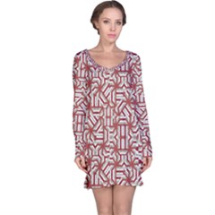 Interlace Tribal Print Long Sleeve Nightdress