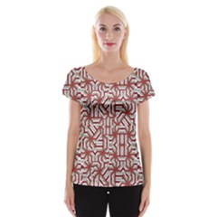 Interlace Tribal Print Women s Cap Sleeve Top