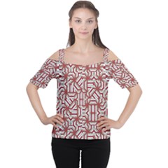 Interlace Tribal Print Women s Cutout Shoulder Tee