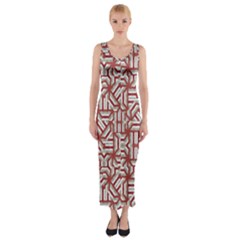 Interlace Tribal Print Fitted Maxi Dress