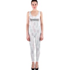 Whimsical Feather Pattern, Soft Colors, Onepiece Catsuit by Zandiepants