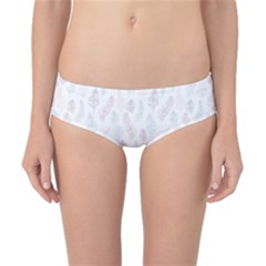 Whimsical Feather Pattern, Soft Colors, Classic Bikini Bottoms