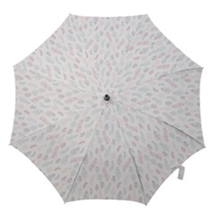 Whimsical Feather Pattern, Soft Colors, Hook Handle Umbrella (small)