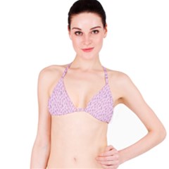 Whimsical Feather Pattern, Pink & Purple, Bikini Top by Zandiepants