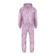 Whimsical Feather Pattern, Pink & Purple, Hooded Jumpsuit (kids)