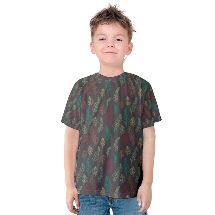 Whimsical Feather Pattern, autumn colors, Kid s Cotton Tee