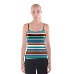 Teal Brown Stripes Spaghetti Strap Top