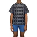 Black White Tiki Pattern Kid s Short Sleeve Swimwear View1