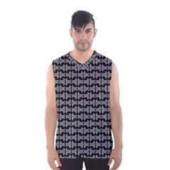 Black White Tiki Pattern Men s Basketball Tank Top