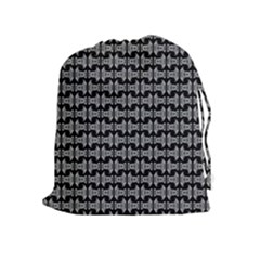 Black White Tiki Pattern Drawstring Pouches (extra Large)