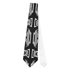 Black White Tiki Pattern Neckties (one Side) 