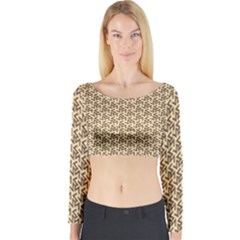 Braided Pattern Long Sleeve Crop Top