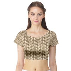 Braided Pattern Short Sleeve Crop Top (tight Fit)