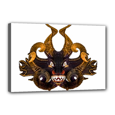 Demon Tribal Mask Canvas 18  X 12  by dflcprints