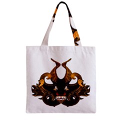 Demon Tribal Mask Zipper Grocery Tote Bag