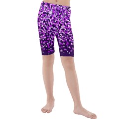 Purple Rain Kid s Mid Length Swim Shorts