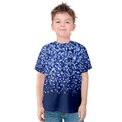 Blue Glitter Rain Kid s Cotton Tee