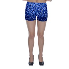 Blue Glitter Rain Skinny Shorts by KirstenStar