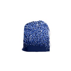 Blue Glitter Rain Drawstring Pouches (xs) 