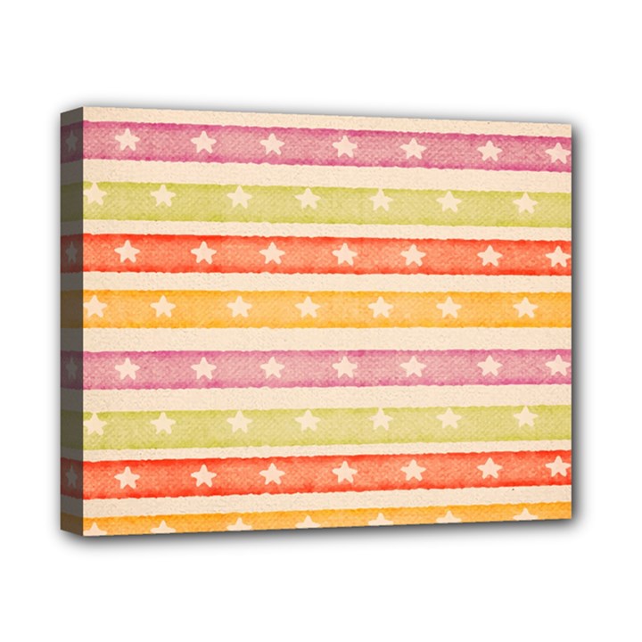 Watercolor Stripes Background With Stars Canvas 10  x 8 