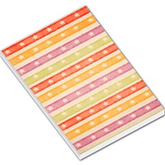 Watercolor Stripes Background With Stars Large Memo Pads