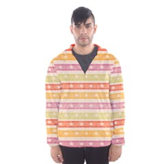 Watercolor Stripes Background With Stars Hooded Wind Breaker (men) by TastefulDesigns