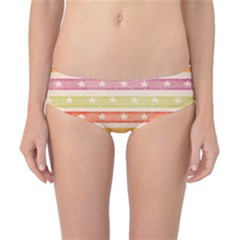 Watercolor Stripes Background With Stars Classic Bikini Bottoms