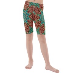 The Wooden Heart Mandala,giving Calm Kid s Mid Length Swim Shorts by pepitasart