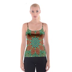 The Wooden Heart Mandala,giving Calm Spaghetti Strap Top