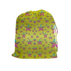 Flower Power Stars Drawstring Pouches (extra Large)